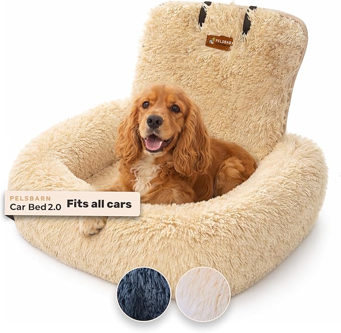 Pelsbarn Soft Comfortable Dog Protecting Car Bed 2.0 Small (Beige)