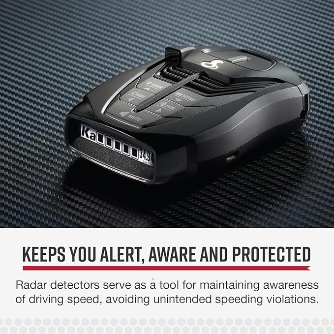 Cobra RAD 480i Laser Radar Detector + OBDII Power Cord Bundle – Long Range Detection, Bluetooth, Apple CarPlay and Android Auto Compatible, Front and Rear Detection, Digital Signal Processing, Black