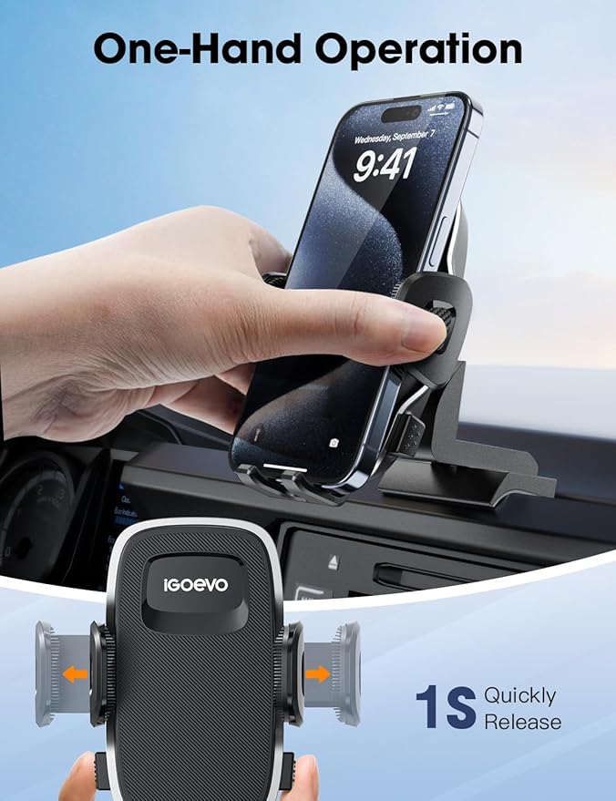 Upgraded Tacoma Phone Mount for Toyota Tacoma 2016-2023, 3rd Gen Dashboard Clip Cell Phone Cradle, Adjustable Stand, Suitable for Most Smartphones