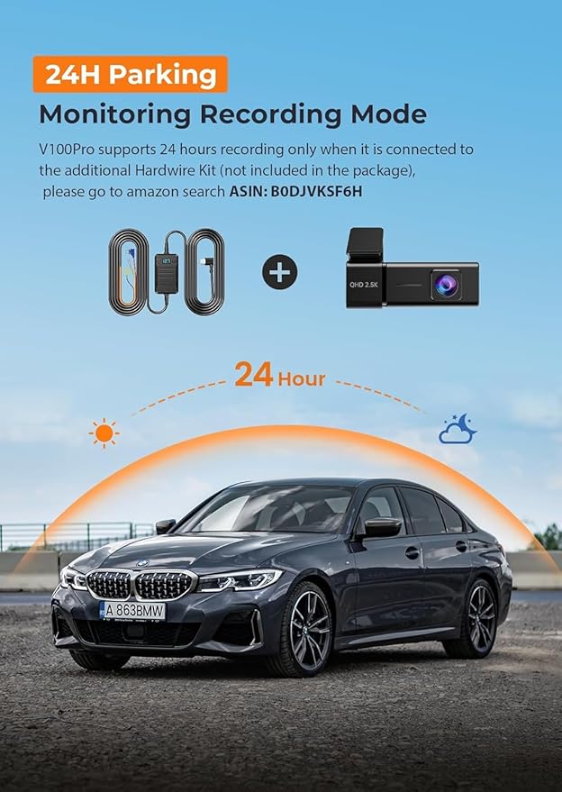Dash Cam 2.5K Front Dash Camera for Cars with App, WiFi Mini Dashcam Built-in IPS Screen, Night Vision, G-Sensor, Smart Voice, Loop Recording, 24H Parking Mode, 32G SD Card Included, Support 256GB Max