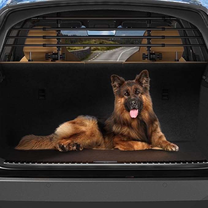 Topteng Adjustable Metal Pet Barrier for SUV, Car & Trucks Dog Car Guard gate Travel Barrier Big Dogs, Heavy-Duty Secure, Easy to Install & Store Universal Vehicles