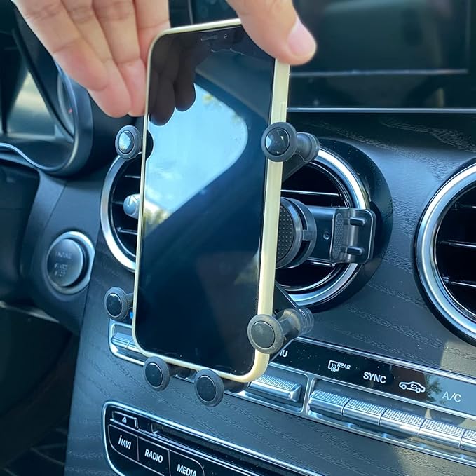 X-Rnio Car Phone Holder Mount for Circular Vent Compatible with Mercedes Benz GLC, C-Class, E-Class,B-Class,A-Class, GLC/GLB/GLA-Class 2016-2023, Mercedes Benz Accessories