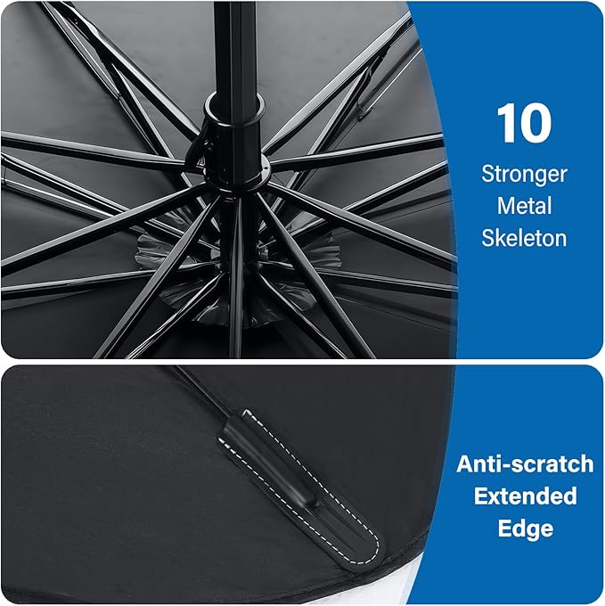 Windshield Sun Shade Umbrella - Foldable Car Window Shades, Reflective Car Sun Shade Windshield, Front Sun Shade for Cars Windshield for Hatchback, Truck, SUV, MPV (57"x31.5")