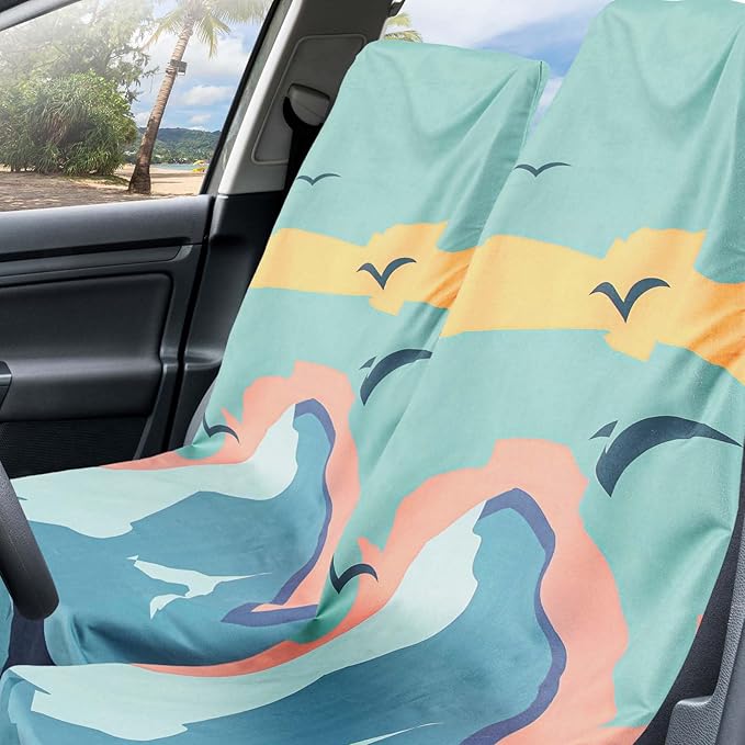 Hahafelt 2 Pack Car Seat Towel Covers with Storage Bag 63 x 32 Inch Athletic Running Towel Seat Sweat Washable Non Slip Cover Gift for Car Outdoor Sport Activities (Sasquatch)