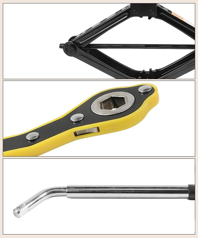 Bylikeho Scissor Jack Lift - 2 Ton Car Tire Jack Tool, Universal Emergency Kit with Lug Wrench, Portable Tire Changing Kit for Car, Truck, SUV
