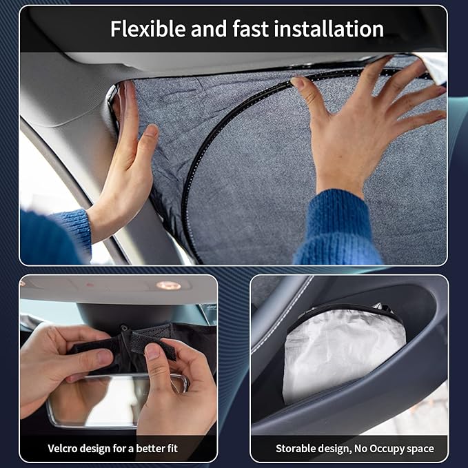 INSAUTO for Toyota Tundra Car Sun Shade Windshield for Tundra 2006 2005 2004 Window Sunshade Fit Toyota Matrix 2003-2013 Foldable Sun Visor Protector 210T Shades Block UV Ray Pickup Truck Accessories
