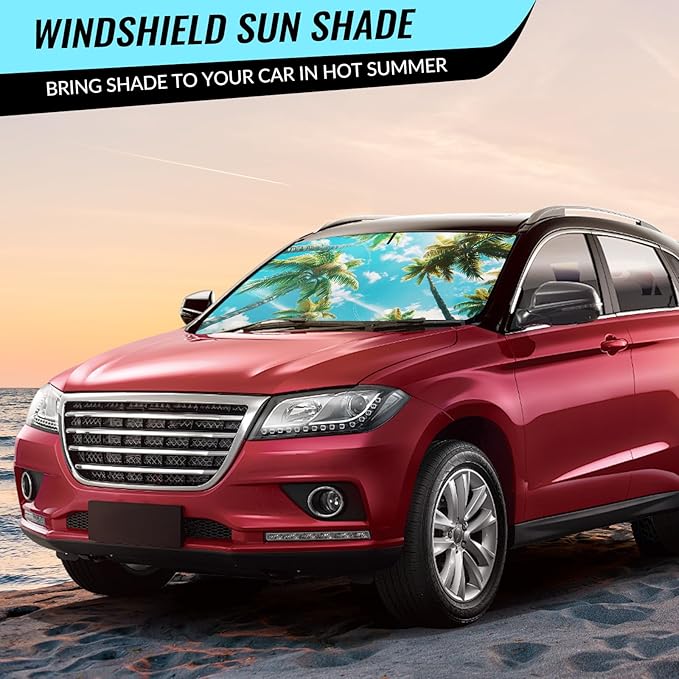 Windshield Sun Shade - Car Windshield Sun Shade for UV Protection Heat Reduction 2026 Sun Visor for Car Interior (57"x31")