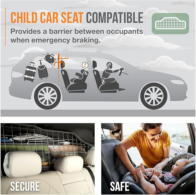 TRAVALL Compatible with Hyundai Tucson (2020+) Dog Car Barrier Guard Custom Fit Accessory Heavy Duty Steel Mesh Trunk Divider Safety Travel Premium Luggage Cargo Barrier Backseat Protection