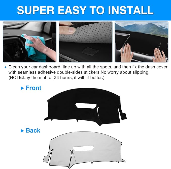 Autorder Dashboard Cover Mat for Chevy Chevrolet Camaro 1997 1998 1999 2000 2001 2002 Accessories Dash Cover Upgrade Velvet Dash Mat Sunshade Glare UV Rays Protector