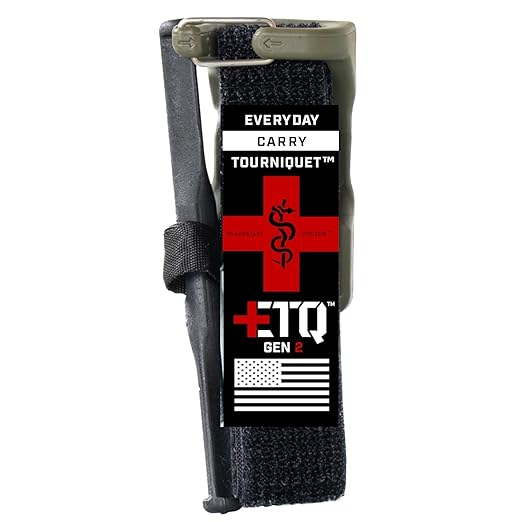 Snakestaff Systems Tourniquet - ETQ Gen 2 Made in The USA | EDC Gear for Trauma Kits, Tourniquet Kits, and Medical Emergency Bags, Ranger Green, Regular (1")