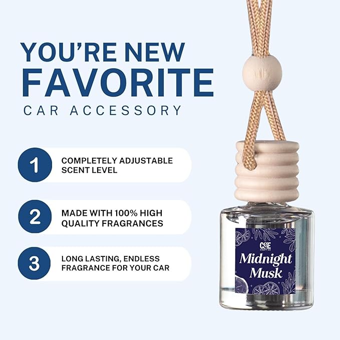 C&E Craft Co Hanging Car Air Freshener Diffuser 2 Pack, Long Lasting Fragrance Oil Car Freshener, Glass Bottle Auto Air Freshener, Made in USA (Morning Coffee)