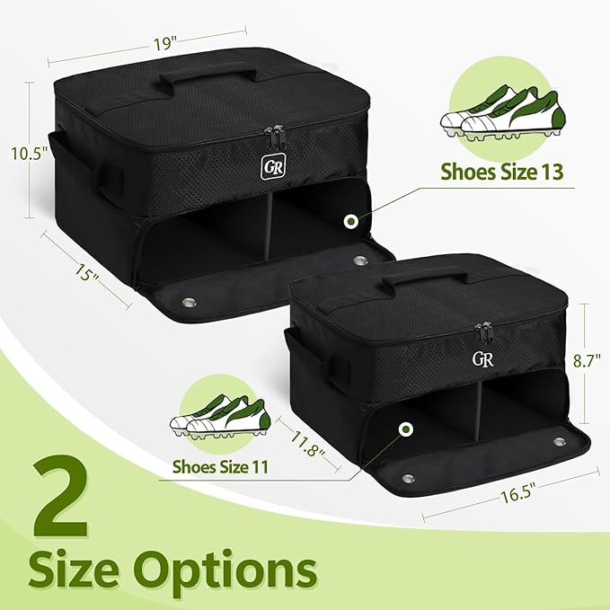 Odor-Absorbing 2-Layer Large Golf Trunk Organizer with Activated Carbon Fabric - Water-Resistant Golf Shoe Bag for Shoes Balls Tees Clothes Gloves Golf Accessories, Fathers Day Dad Gifts for Men