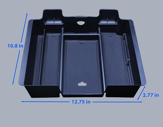 Zxiaochun Center Console Armrest Box Organizer Tray for 2019-2022 Chevy Silverado/GMC Sierra 1500 and 2020-2023 Silverado/Sierra 2500/3500 HD Accessories (Full Console w/Bucket Seats ONLY) Black Trim
