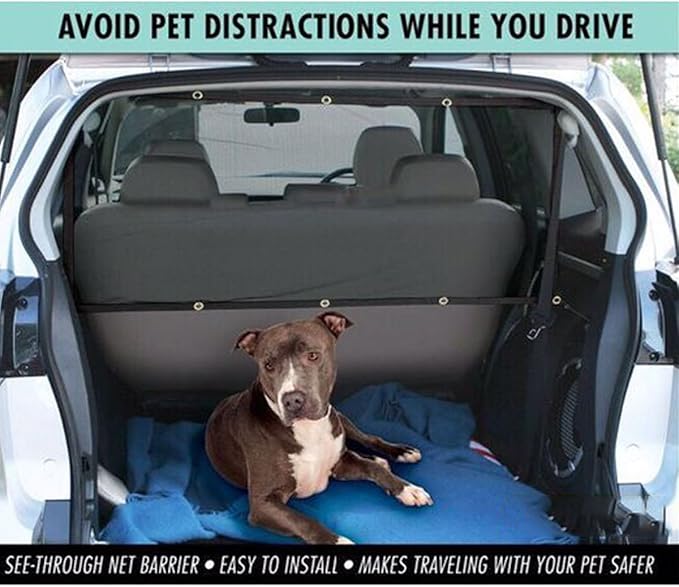 VALINK Durable Car Pet Barrier Safety Net,Universal Pet Dog Net Car Safety Dog Barrier Mesh Protector,Pet Car Net Safety Barrier,Dog Car Safety Guard Barrier Protector Net