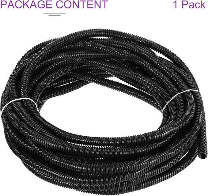 DMiotech 46ft Wire Loom Split Tubing 1/2 Inch(12.7 Mm) ID, Cord Protectors from Pet Flexible Conduit Cable Management for Office, Home, Garden, Black