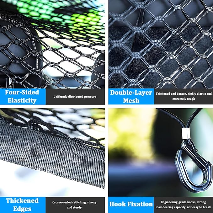 Dog Car Barrier for Mini 2-Doors/Cooper, Cooper S, Cooper SE, Dual Layer Thickened Durable Car Dog Barrier Net for Trunk and Rear Seat Travel Accessories