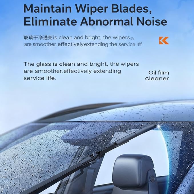 Clear Vision Windshield Cleaner, ClearVision Car Glass Cleaner, Automotive Oil Film Cleaning Brush for Car Windows, Improves Glass Clarity and Visibility(2Pcs)