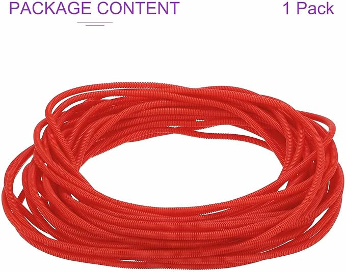 DMiotech 100ft Wire Loom Split Tubing 1/4 Inch(6.4mm) ID, Cord Protectors from Pet Flexible Conduit Cable Management for Office Home Garden, Red