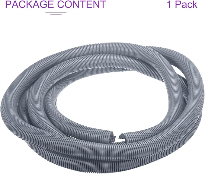 DMiotech 10ft Wire Loom Split Tubing 1 1/2 Inch(38.1mm) ID, Cord Protectors from Pet Flexible Conduit Cable Management for Office Home Garden, Gray