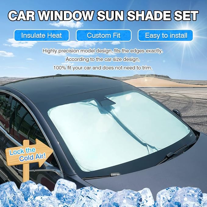 T TGBROS Windshield Sun Shade for Subaru Ascent 2019-2025 2026 Car Window Shades Thicken UV Block and Blackout Privacy Foldable Sunshades 8PCS Accessories Keep Cool Sun Visor Covers