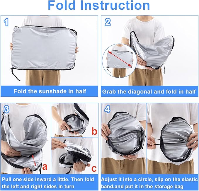 PIMCAR Windshield Sun Shade for 2015-2024 2025 Ford Edge SUV, Premium 310T Reflective Polyester, Foldable Heat Blocker-Beat Summer Heat & Keep Interior Cool
