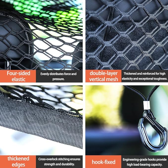 Dog Barrier for Car for Hyundai Tucson 2021 2022 2023, Adjustable Reinforced Mesh Pet Net Barrier for Back Seat & Cargo Area Keeps Dogs Safe While Driving