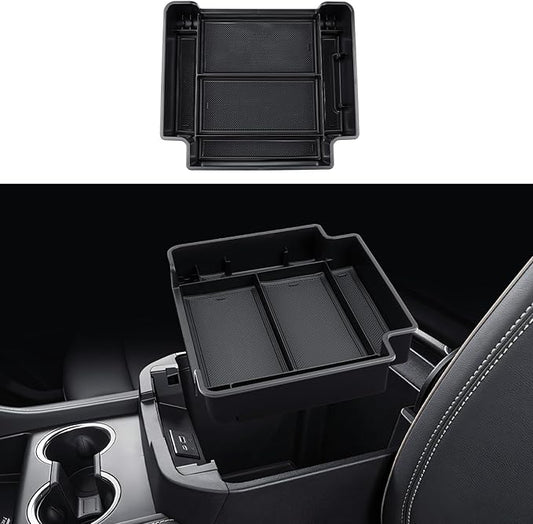 ECOZEN Center Console Organizer For 2021-2026 Chevy Tahoe/Suburban & GMC Yukon/Yukon XL - Armrest Organizer Tray For 2021-2026 Tahoe/Suburban/Yukon Accessories - Not Fit For Power-Sliding Console