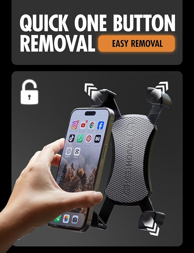 ToughTested Boom Adjustable Mobile Cup Holder Phone Mount, Features Bendable, No-Vibration Boom Arm, Expandable Phone Grip with 360 Degree Rotation, Quick Release Button, Compatible with Smartphones