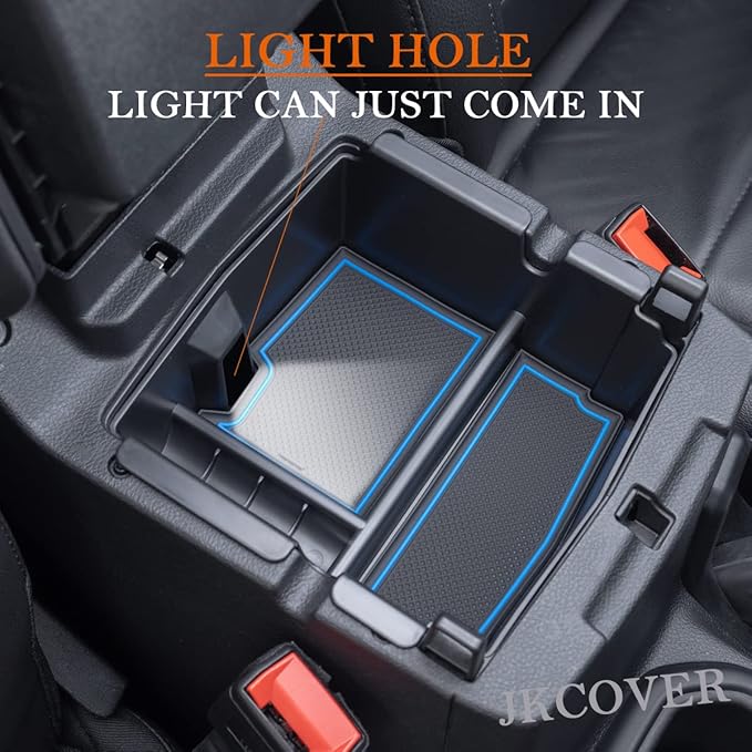 Compatible with Center Console Organizer Tray Jeep Wrangler JL/JLU 2018-2021 2022 2023 2024 2025 and Jeep Gladiator JT Truck 2020-2023 2024 2025 Insert Armrest Accessories (Not for JK/JKU)(Blue Trim)
