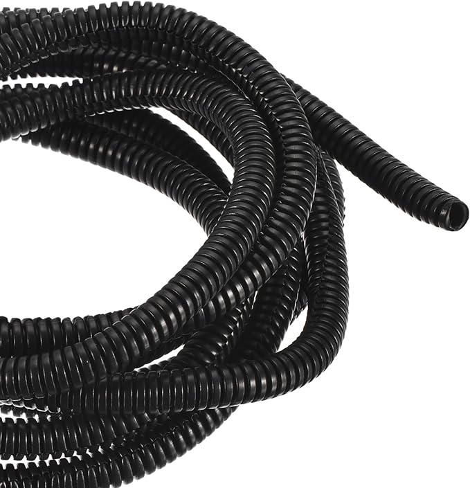 DMiotech 10ft Wire Loom Split Tubing 1/4 Inch(6.5 Mm) ID, Cord Protectors from Pet Flexible Conduit Cable Management for Office, Home, Garden, Black