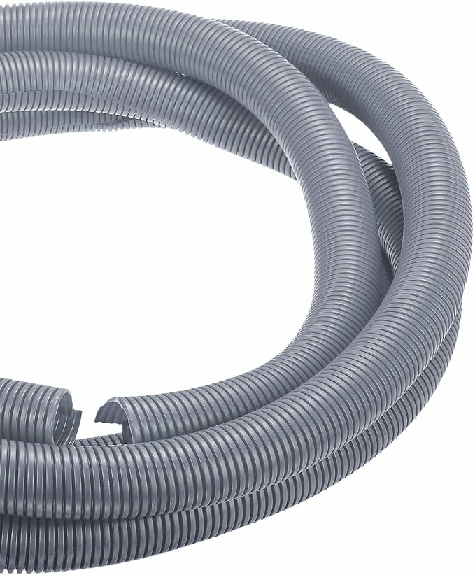 DMiotech 20ft Wire Loom Split Tubing 1 1/2 Inch(38.1mm) ID, Cord Protectors from Pet Flexible Conduit Cable Management for Office Home Garden, Gray