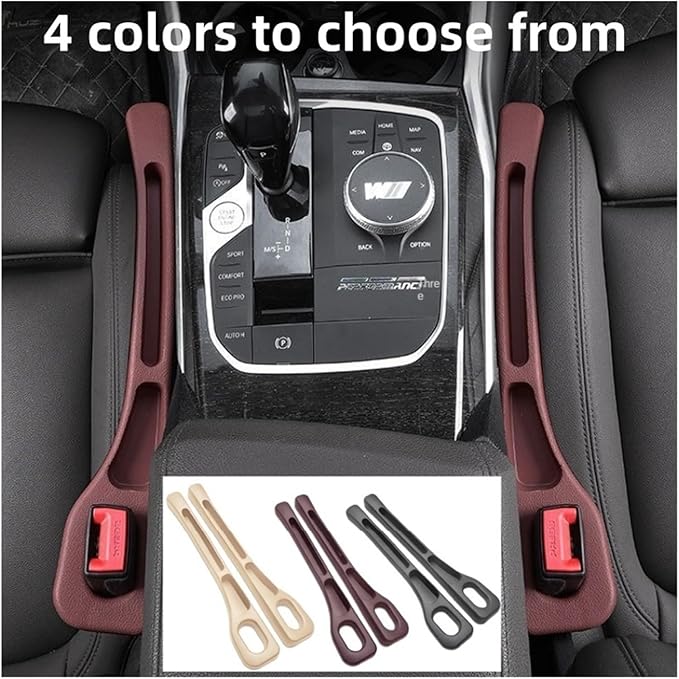 2 PCS Universal Car Seat Gap Filler, Leak-Proof Side Seam Plug Strip for Crumbs/Phones/Keys, Car Interior Decor Accessories(2pcs red)
