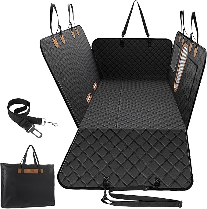 A-Pce 600D Heavy Duty Dog Car Seat Cover for Back Seat,2025 Upgraded Hard Honeycomb Bottom Back Seat Extender for Dogs- Holds 600lbs,Waterproof Scratch Proof Nonslip Dog Hammock for SUV