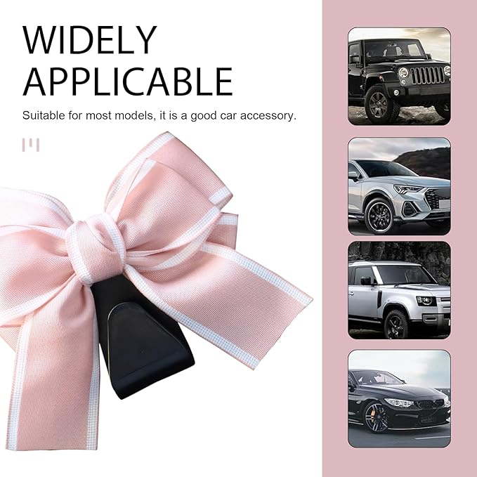 2PCS Car Seat Headrest Hooks, Car Purse Hooks, Cute Bow Shaped Auto Rear Seat Storage Hook Hanger for Purses and Bags, Auto Interior Decoration Accessory for SUV Sedan Truck (Pink)
