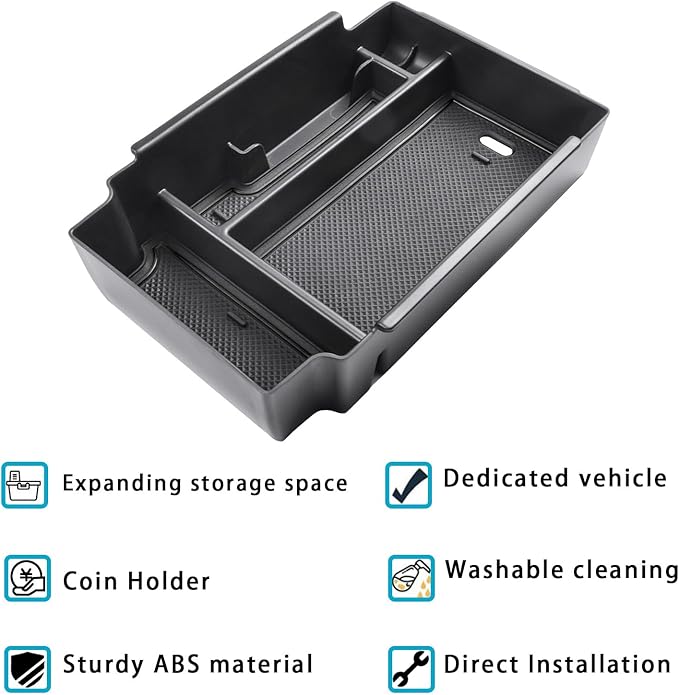 EDBETOS Center Console Organizer Compatible with 2024 2025 2026 Subaru Crosstrek and Subaru Impreza Accessories ABS Plastic Material Armrest Box Insert Tray Secondary Storage Pallet Accessories, Black