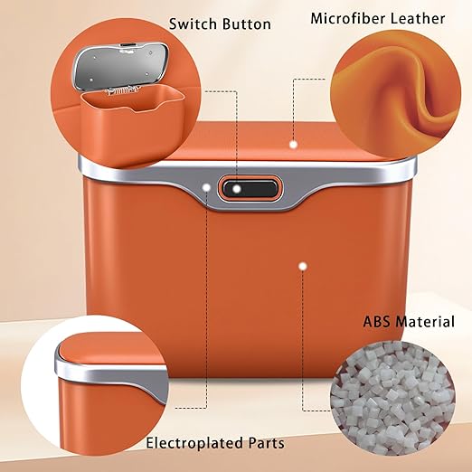 Car Trash Can with Lid, Leakproof Auto Garbage Bin, Waterproof Car Trash Bag Holder with PU Leather Top for Back of Seat/Door, Fit for SUVs, Sedans, Trucks Grey