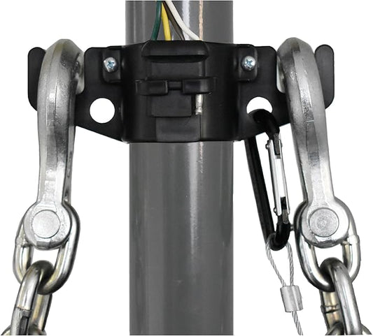 GR Innovations HitchBoss 4-Way - Towing Organizer for Manual/Electric 2” & 2 ¼” Trailer Hitch - Easy Install RV Accessories - Side Hooks, Cable & Harness Holder - Durable Polypropylene, Made in USA