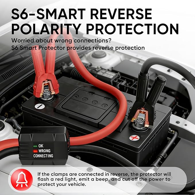 Noone Heavy Duty Jumper Cables, 0 Gauge 25Feet 1000Amp Automotive Booster Cables with Reverse Polarity Protection for Car, SUV and Truck, Jumper Cables Kit with Carry Bag, Gloves, Brushes and Goggles