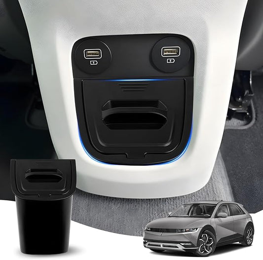 Karltys Car Trash Can, Dedicated Garbage Can for with Lid, Odor-Proof Car Garbage Bin Automotive Center Console Organizer for Hyundai Ioniq 5 2022-2024 Interior Accessories(Not for 2025+/N Line)