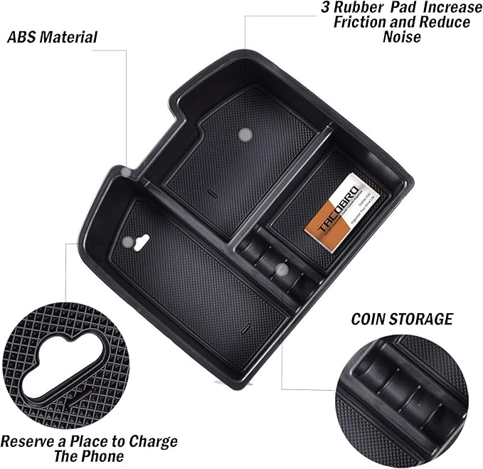 TACORBO Center Console Organizer Tray for 2007-2014 GMC Sierra 2500 3500 Accessories Yukon XL Silverado 2500 3500 Suburban 1500 Tahoe / 07-13 GMC Sierra 1500 Chevy Silverado Suburban 2500 Avalanche