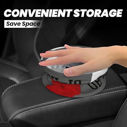 Ohio State Gray Car Trash Can Leak Proof Hanging Waterproof Garbage Can Multipurpose Trash Bin for Car SUV Front Seat Headrest Collapsible and Portable Storage Pocket