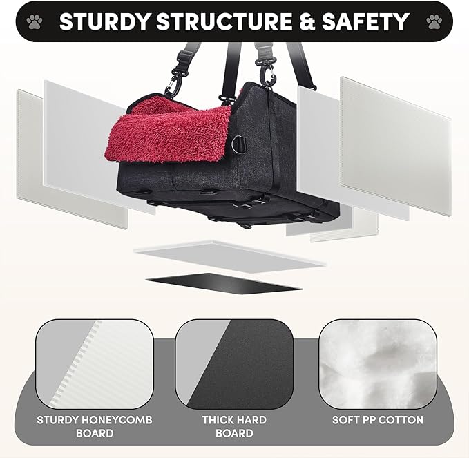 BurgeonNest Center Console Small Dog Car Seat - Portable Pet Cat Puppy Booster Armrest Carseat Up to 11lbs, Anti-Collapse Comfort Car Travel with Washable Fluffy Cushion and Pillow, Red