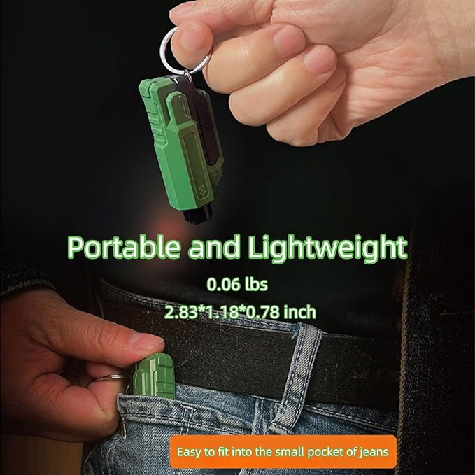 Window Breaker and Seatbelt Cutter Keychain,2 in 1 Car Safety Hammer Glass Break Under Water,Emergency Window Punch Escape Tool for Vehicle (4, redgreenorangeblue)