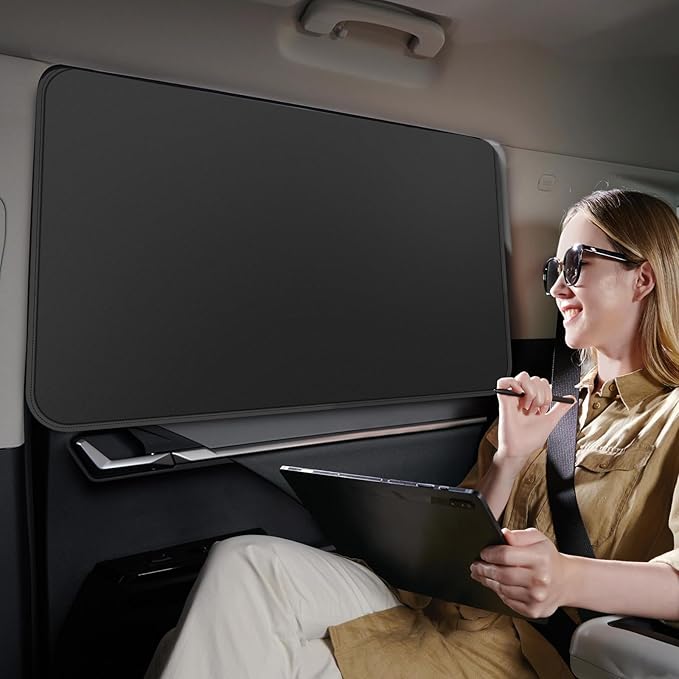 Car Curtains for Side Window - 4 Pcs Privacy Sun Shades Magnetic 100% Block Light Car Window Covers with Cooler Feeling (Silver dexterous, 4pcs)