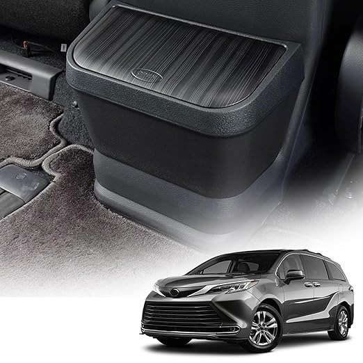 PACEWALKER for Toyota Sienna Car Trash Can Modification Waterproof in- Trash can Row Cup Holder Design for Toyota Sienna 2021-2025 Accessorie Blackwoodgrain