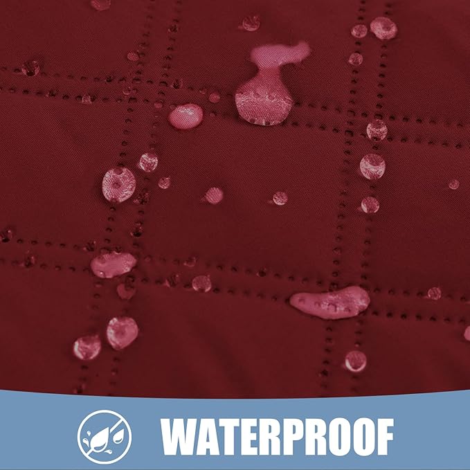 Smiry Waterproof Dog Bed Cover Pet Blanket, Soft Washable Dog Blanket for Furniture Bed Couch Sofa Reversible, Checkered (30"x53", Wine Red/Wine Red)