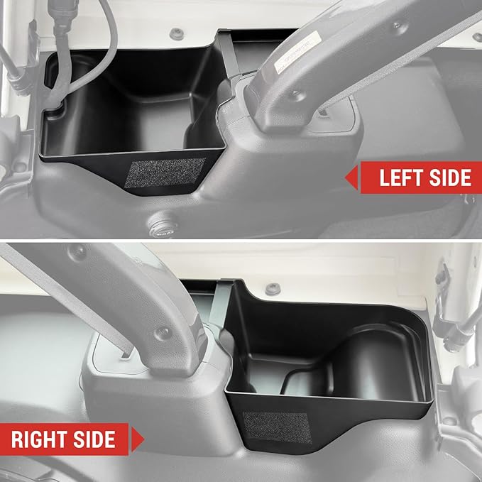 Trunk Side Storage Bin Fit for 2024 Jeep Wrangler JL Unlimited Cargo Organizer Tray Wheel Well Storage Box for Wrangler JL 4 Door Accessories, 2PCS(Left+Right, HOOK&LOOP)