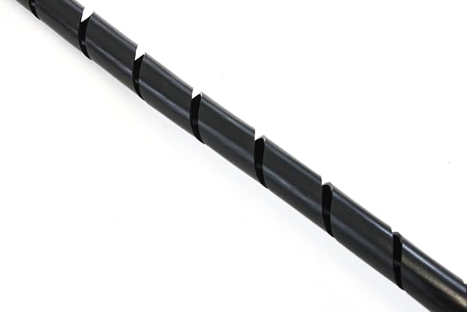 33FT PE 5/8 Inches (16 mm) Black Polyethylene Spiral Wire Wrap Tube PC Manage Cable for Car Computer Cable