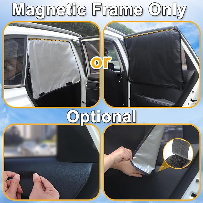 Lechin Car Window Shades for Side Window (2 Pack) - Car Window Shade for Baby - 31.5 * 20 in - with 10 M40 Magnets - Block Heats and UV Rays