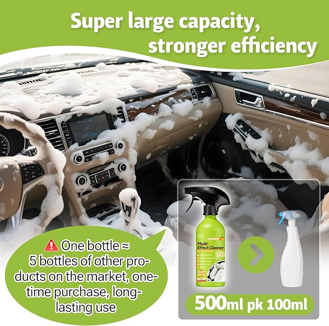1000ml Car Interior Polish Ceiling Foam Headliner Roof Fabric Cleaner Spray Kit for Leather, utomotive Seat,Dashboard, Carpet,Plastic, Vinyl Glass, All-Purpose for Auto Interiors (2, 1000ml/33.8fl oz)
